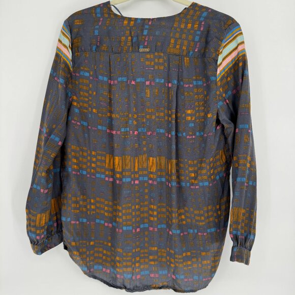 prAna Elsie Top Geo Print Tencel Long Sleeve Blouse Size M - Picture 8 of 10